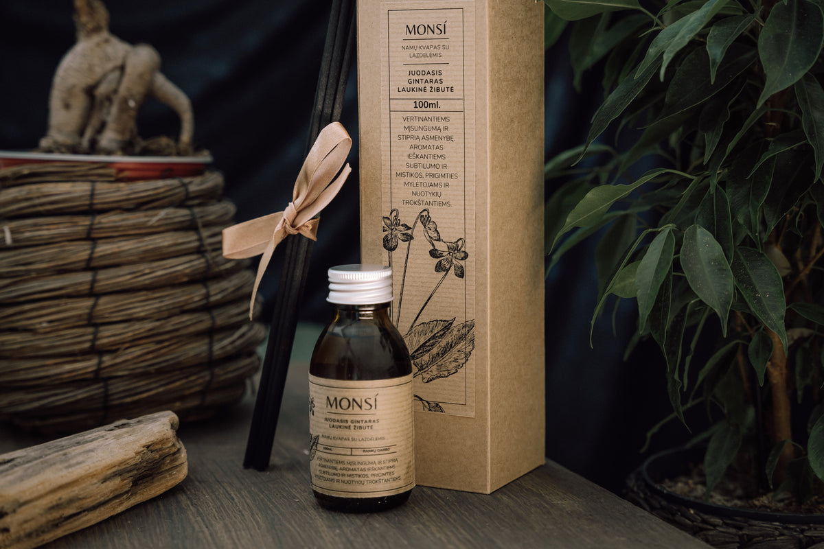 Namų kvapas 100ml. Juodasis gintaras ir laukinė žibutė