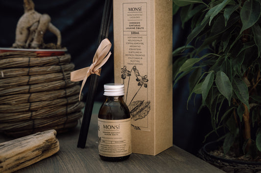 Namų kvapas 100ml. Juodasis gintaras ir laukinė žibutė
